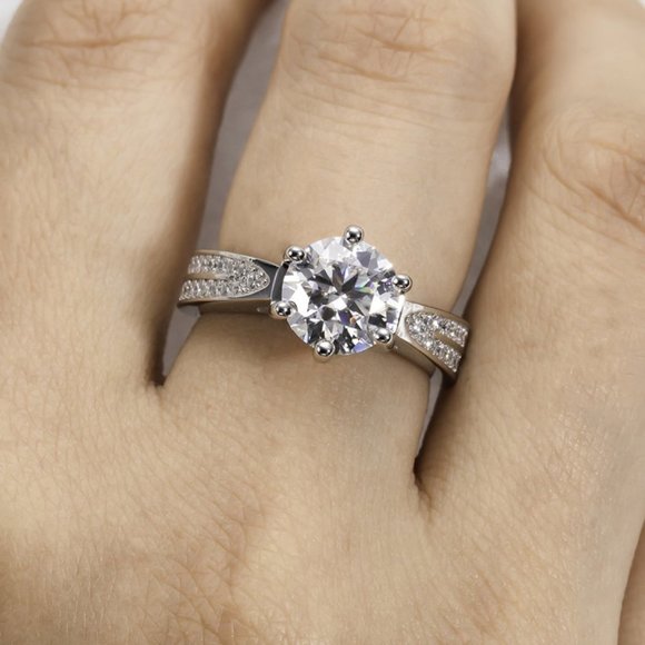 Certified 1ct. t.w. Moissanite Diamond Solitaire Wedding Engagement Ring NEW - Picture 7 of 15